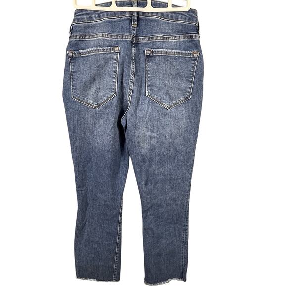Free People Jeans Raw Straight Boot Hem Mid Rise‎ Blue 61502-16515125 Size 28 - Picture 7 of 11